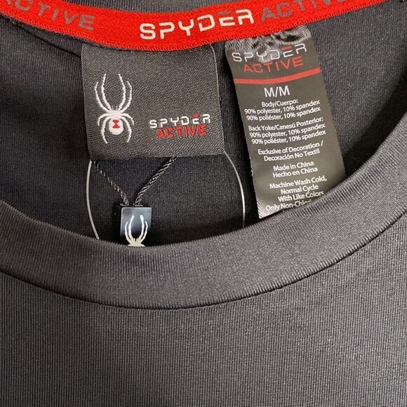 SPYDER Active Men’s Black 4 Way Stretch T Shirt Size M NWT - Picture 2 of 6